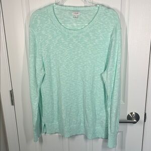 J Crew cotton blend summer weight sweater aqua size large